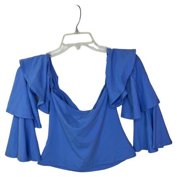 SUSANA MONACO WOMEN’S MAGNOLIA TOP RUFFLE OFF THE SHOULDER  SLEEVE  NWT SZ S - Picture 4 of 7